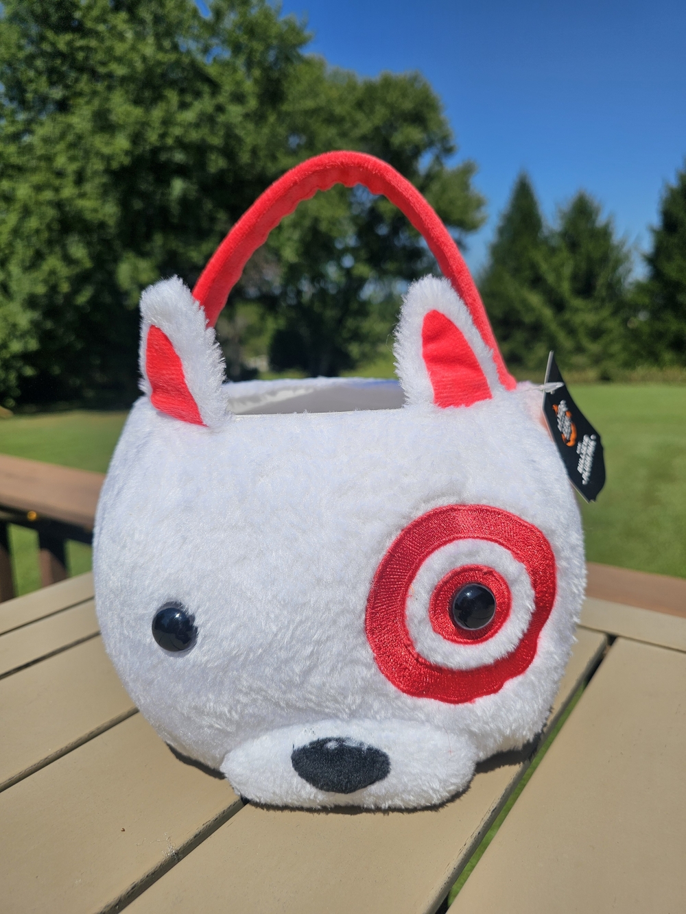 Target Bullseye Dog Halloween Basket Bucket New With Tags